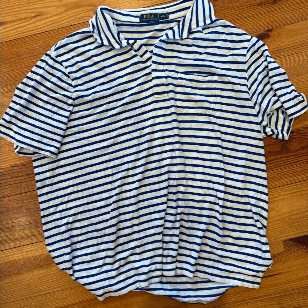 Polo by Ralph Lauren Men's Blue Striped Shirt